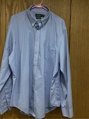 Ralph Lauren Light Blue Micro-Check Button-Down Shirt